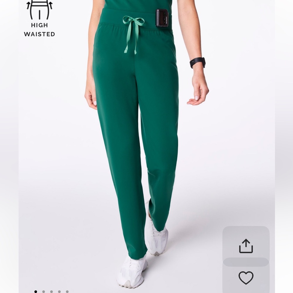 Figs Livingston Basic Straight Leg Pants in Green
